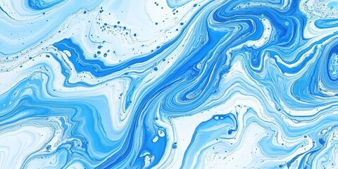 Obraz premium Abstract Blue and White Swirling Paint