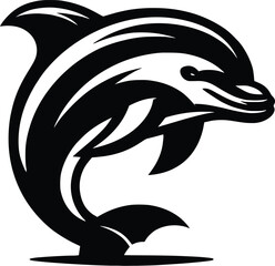 Dolphin silhouette vector design template