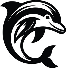 Dolphin silhouette vector design template