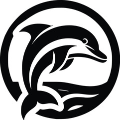 Dolphin silhouette vector design template