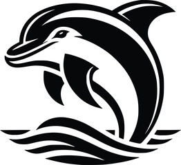 Dolphin silhouette vector design template