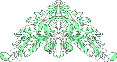 Vector sketch illustration silhouette design decorative ornament classic vintage ethnic traditional floral Neoclassical Style Decor