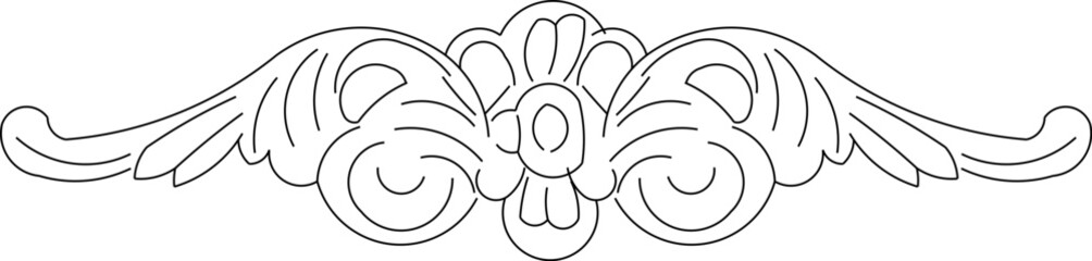 Vector sketch illustration silhouette design decorative ornament classic vintage ethnic floral Neoclassical Style Decor