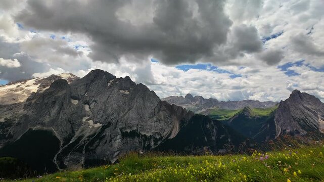 timelapse dolomites alps in Italy