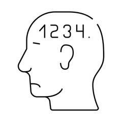 counting neurosis line icon vector. counting neurosis sign. isolated contour symbol black illustration