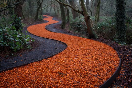 Forest fallen leaves vibrant colur UHD wallpaper
