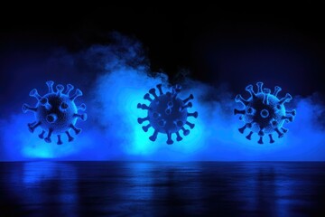 Digital Representation of Chaos and Address 911 Virus Epidemic in Mysterious Neon Blue Light