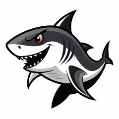Obraz premium shark cartoon isolated on white