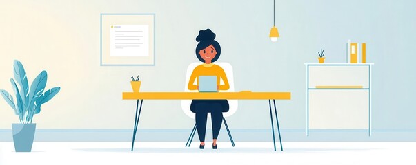 Teacher conducting a virtual class, symbolizing remote education and support for distance learning v2