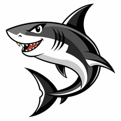 Obraz premium shark cartoon isolated on white