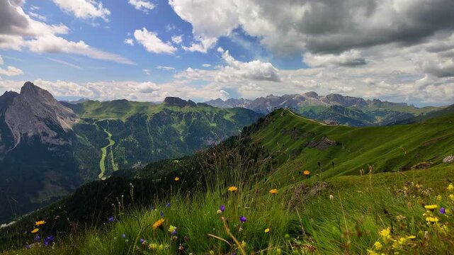 timelapse dolomites alps in Italy