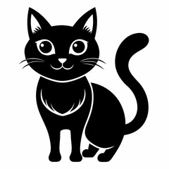 Fototapeta premium Black and white cat vector illustration