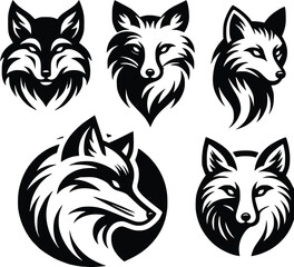 Fox silhouette design template 