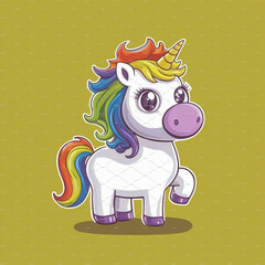 unicorns set with fairytale characters