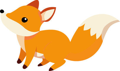 Cute Cartoon Fox | High Resolution, Isolated on Transparent Background