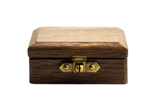 Elegant wooden box with a brass lock, perfect for storing jewelry, keepsakes, or special treasures.