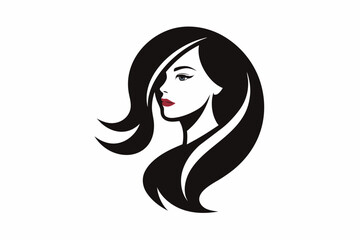 Vector design of an abstract logo for women's salons on white background