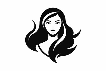 Vector design of an abstract logo for women's salons on white background