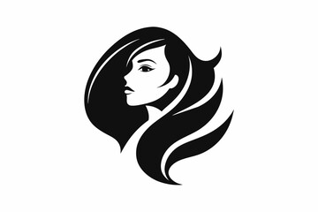Vector design of an abstract logo for women's salons on white background