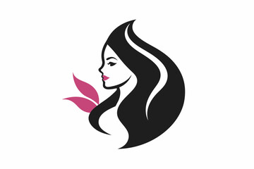 Vector design of an abstract logo for women's salons on white background
