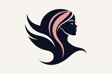 Vector design of an abstract logo for women's salons on white background