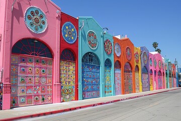 Urban alley colourful murals UHD wallpaper