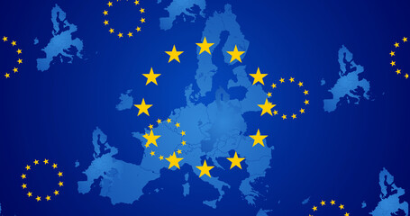 creative abstract background of the flag of the European Union, EU, Europe as pattern backdrop