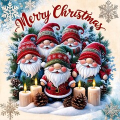 Santa Claus Merry Christmas Cute Gnome Christmas Wallpaper