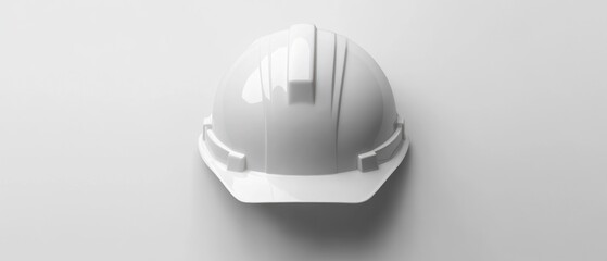 White safety helmet construction on white background