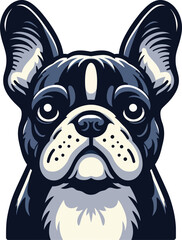 Bulldog silhouette color template design clipart