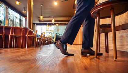 Fototapeta premium Man's feet in formal shoes.