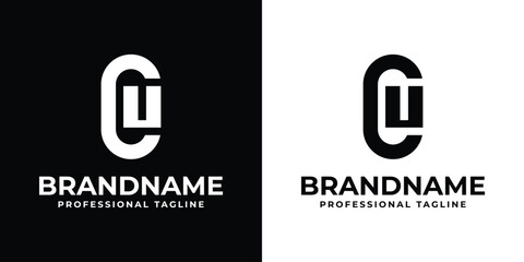 Letters CU or UO Monogram Logo Set, for any business with CU, UC, UO, or OU initials