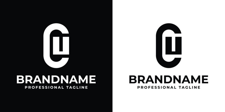 Letters CU or UO Monogram Logo Set, for any business with CU, UC, UO, or OU initials