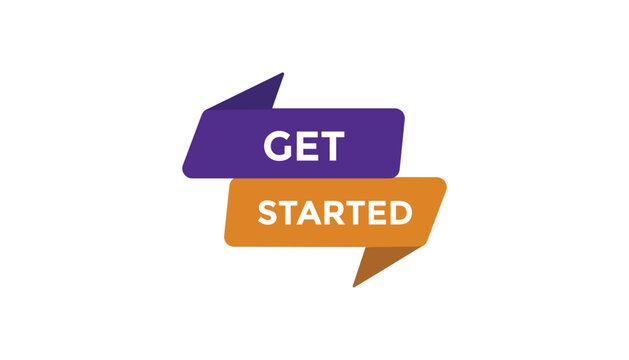 Get started button web banner templates. Vector Illustration 
