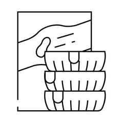 packages with peanut butter for travel line icon vector. packages with peanut butter for travel sign. isolated contour symbol black illustration