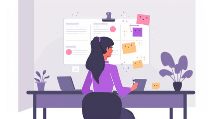 Businesswoman directing a brainstorming session in a tech startup