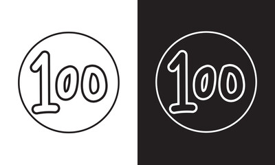 100 logo vector illustration for business and website