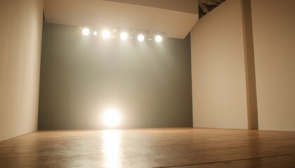 Fototapeta premium Sunlight Streaming Through a Window onto a Gray Wall 33