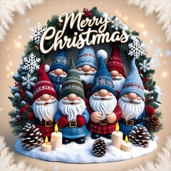 Santa Claus Merry Christmas Cute Gnome Christmas Wallpaper