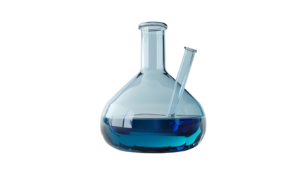 bottle with blue liquid