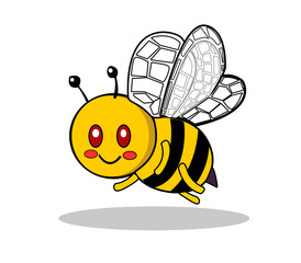 A  bumble bee with smile face and cute and red eyes 