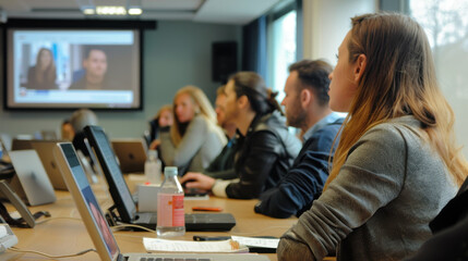 Colleagues exchanging insights during a productive seminar