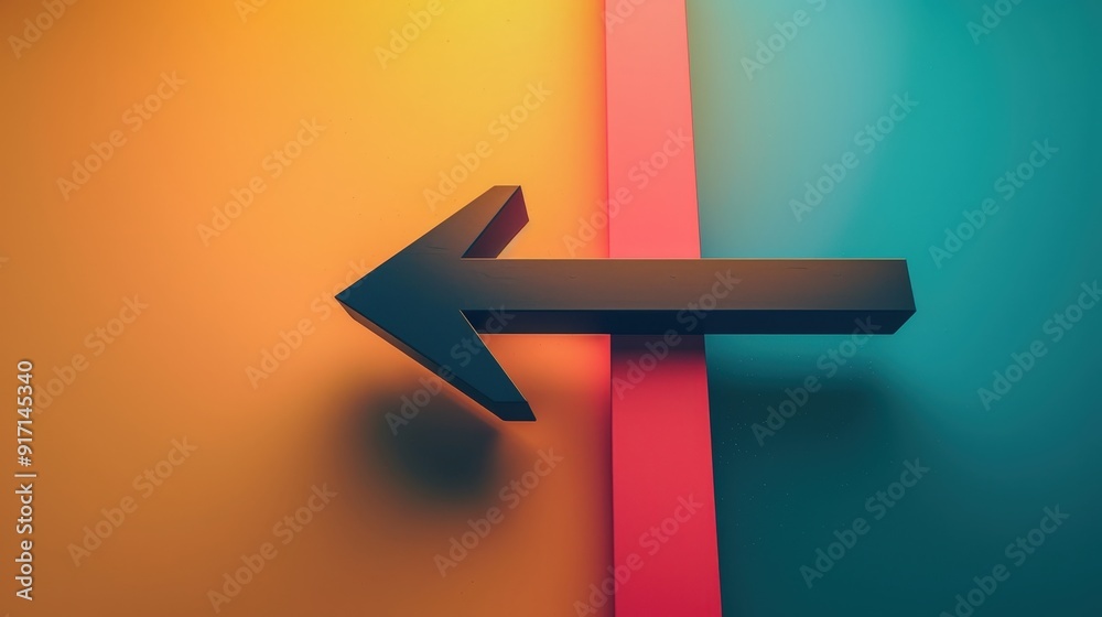 Poster imagine an animated arrow that changes direction smoothly. describe the animation and how it can be 