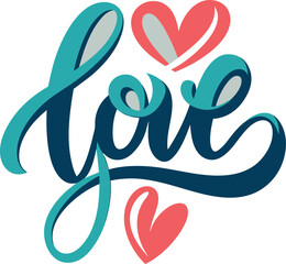 Fototapeta premium Love you typography design 