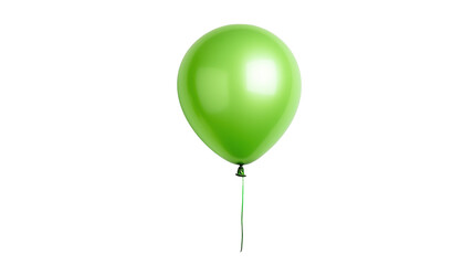 A bright green balloon floating gracefully on a transparent background, PNG, no background