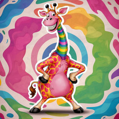 Cute Giraffe Ornament Cartoons character 
