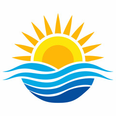 Sun and Sea Logo vector illustration