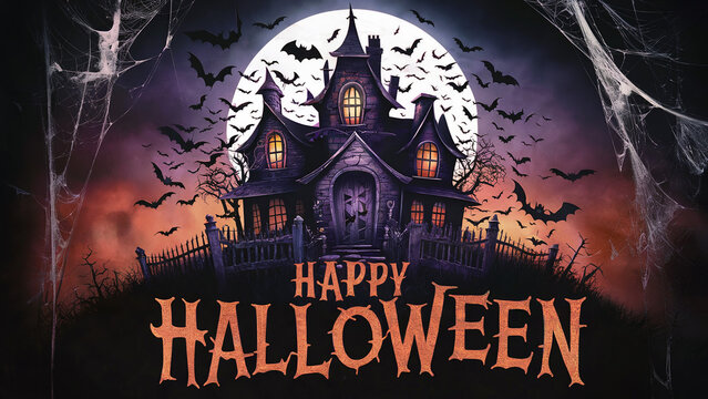 happy halloween designs with dark and spooky night