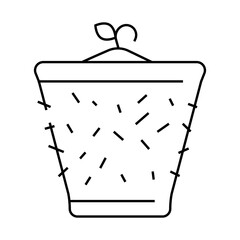 pot peat line icon vector. pot peat sign. isolated contour symbol black illustration