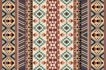 Navajo tribal vector seamless pattern. Native American ornament. Ethnic South Western decor style. Boho geometric ornament. Vector seamless pattern. Mexican blanket, rug. Woven carpet illustration